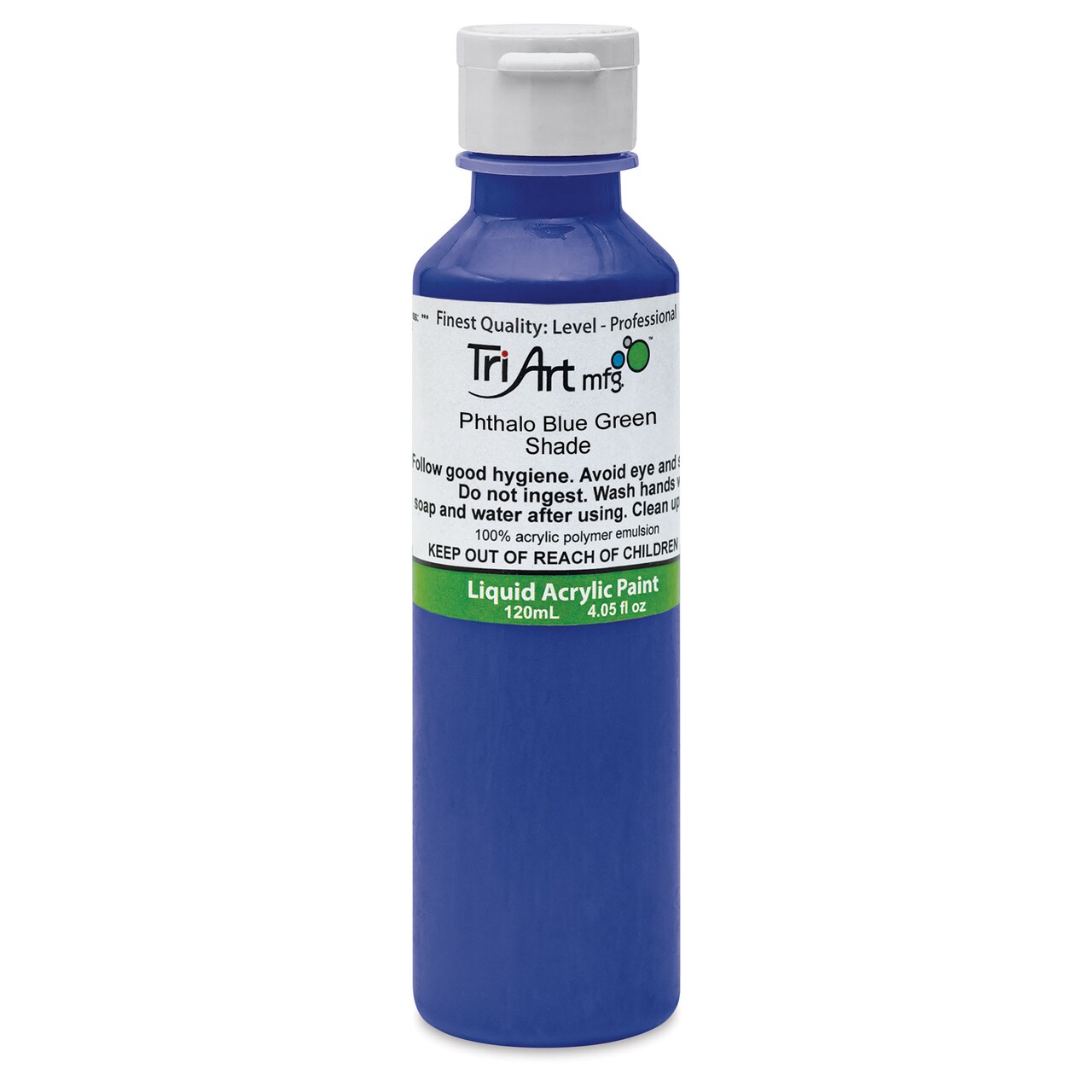 Tri-Art Liquid Artist Acrylics - Phthalo Blue Green Shade, 120 ml bottle